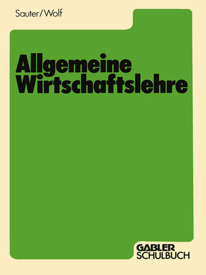 cover image of Allgemeine Wirtschaftslehre